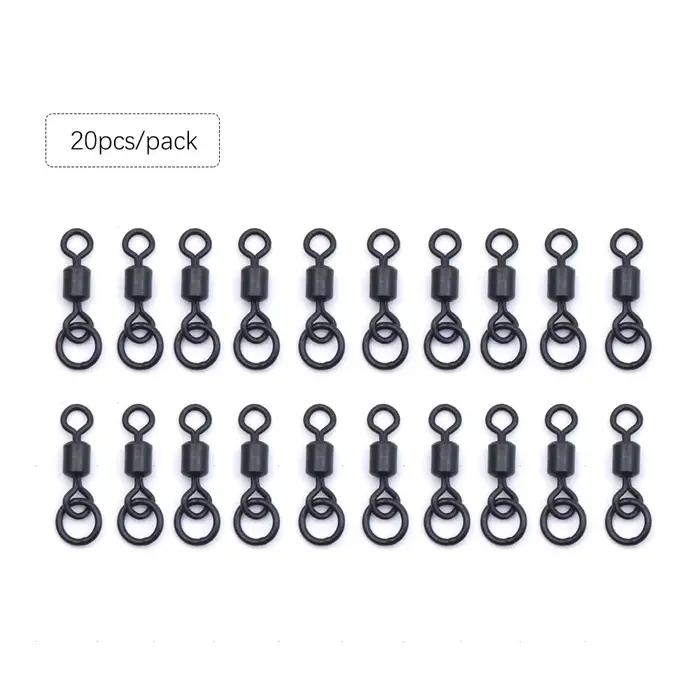 Émerillons flexibles 20 pièces pour montages carpe - Émerillons rotatifs chod rig et hair rig