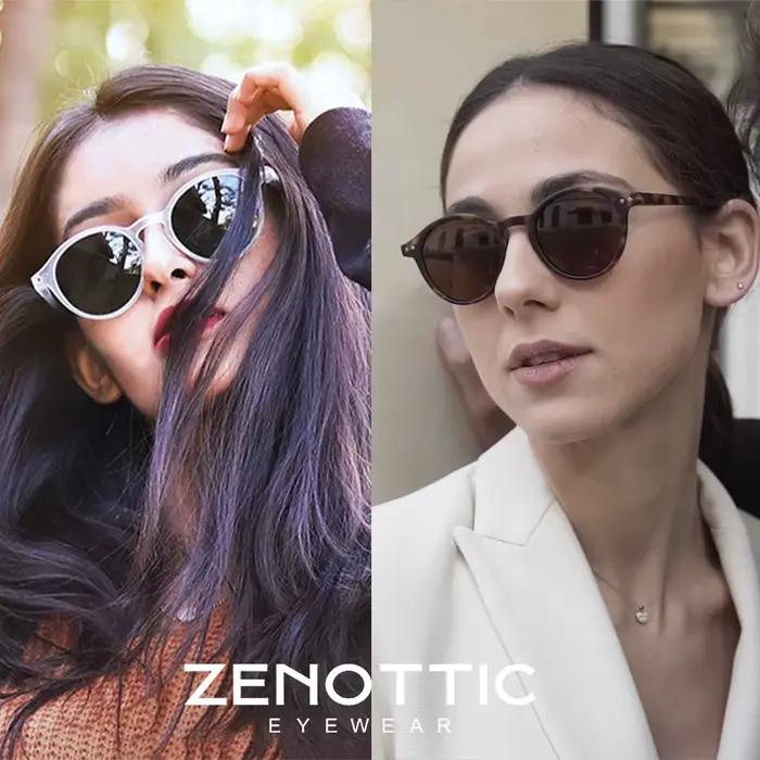 Lunettes de soleil polarisées rétro ZENOTTIC 2024 - Monture ronde pêche UV400 vintage