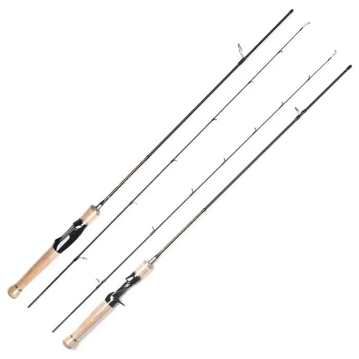 Canne ultra-légère carbone spinning/casting 1.5-9g pour truite fast action manche bois