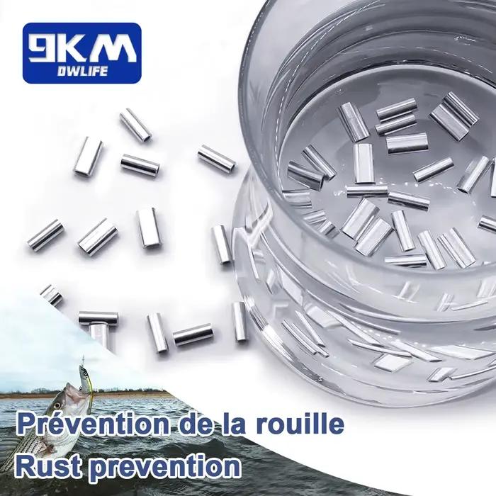 Pinces à sertir aluminium pour bas de ligne pêche en mer et carpe 50 à 200 pièces