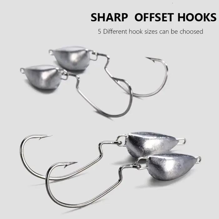 Lot de 5 plombs jig tête plombée 5g 7g 10g avec émerillon pour pêche profonde et leurres