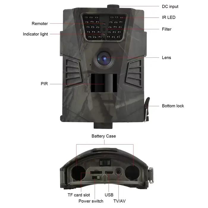 Caméra trail 12MP 1080P étanche IP65 pour observation faune chasse pistage animaux sauvages