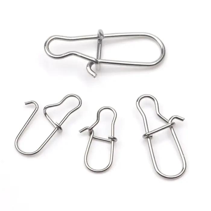 Barrel swivel pêche 304 inoxydable 100 pièces avec snap et hameçon pour leurres et appâts