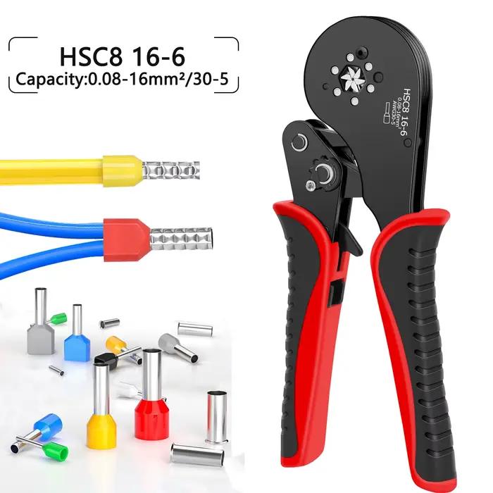 Pince à sertir HSC8 16-6 pour pêche : sertisseuse terminals tubulaires grandes sections 0.08-16mm²