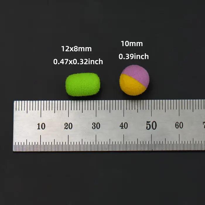 55PCS bouillettes carpe cylindriques et rondes - appât flottant mousse pour montage zig rig