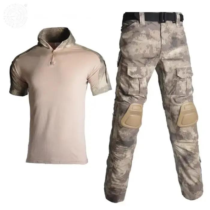 Tenue de camouflage tactique complète avec coudières et genouillères pour pêche, chasse et randonnée