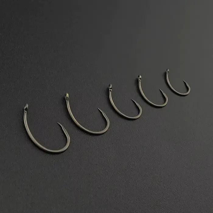 Hameçons de pêche sans ardillon Hirisi 50 pièces, acier inoxydable haute teneur en carbone et résistants,