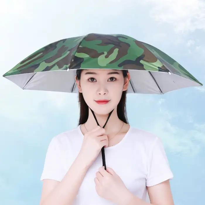 Nouveau chapeau parapluie portable pêche pliable protection solaire pluie anti-vent camping plage