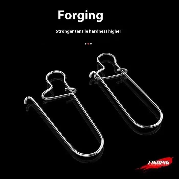 100pcs Fishing Hook Buckle Stainless Steel Buckle Pin Rolling Rotary Bait Connec