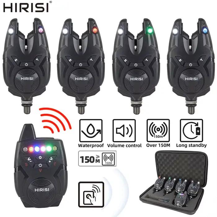 Alarme de touche sans fil waterproof Hirisi pour carpe - Set 1+3 avec indicateur morsure accessoires pêche