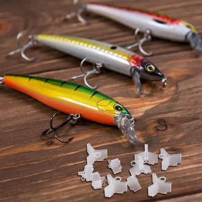 50 capuchons protecteurs pour hameçons triples, avec fentes et manchons, accessoires de pêche légers et durables