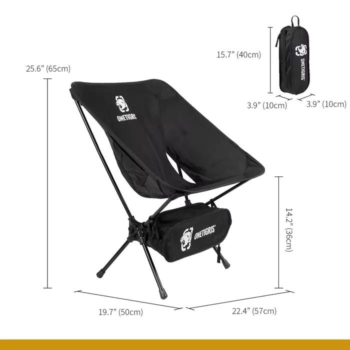 Chaise de camping ultralégère OneTigris - Chaise pliante portable pour randonnée pêche BBQ jardinage