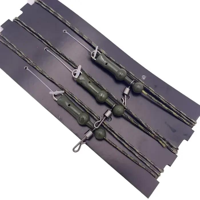 3Pcs leader line chod helicopter rig carp pêche 45lb braided lead core prêt à monter
