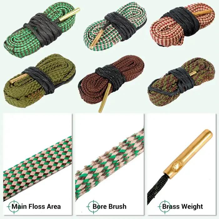 Kit nettoyage canne pêche .22 .223 .38 calibres brosses corde entretien matériel