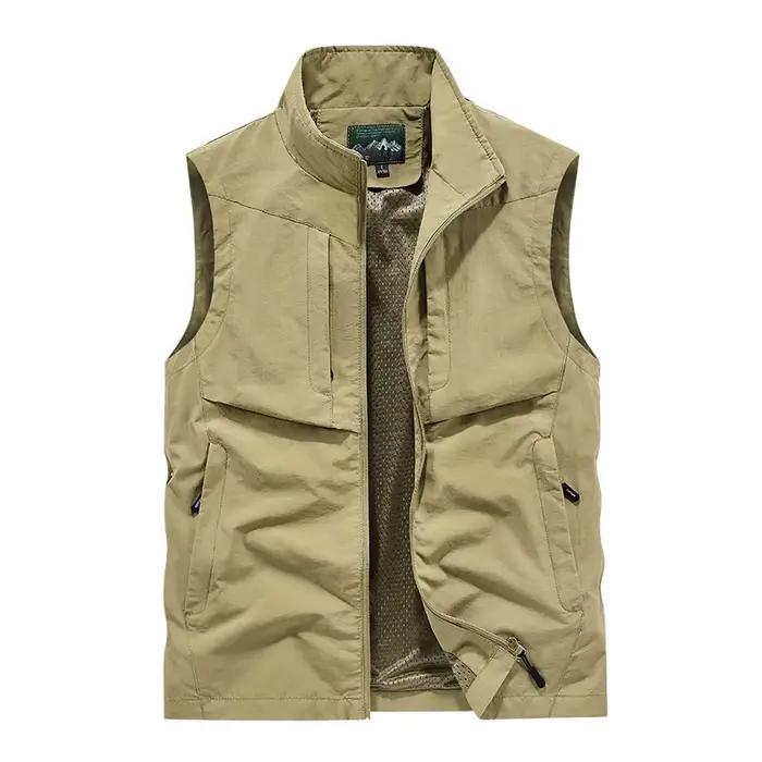 Veste cargo sans manches pour homme - Maille respirante été - Pêche et sport - Tailles 8XL - Veste légère