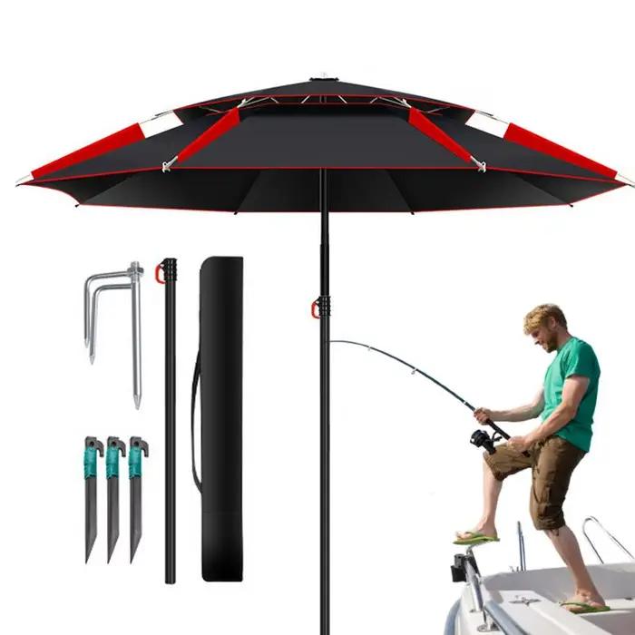 Parapluie de pêche 1,8m rotation 360° épais pliable protection soleil neige plage camping