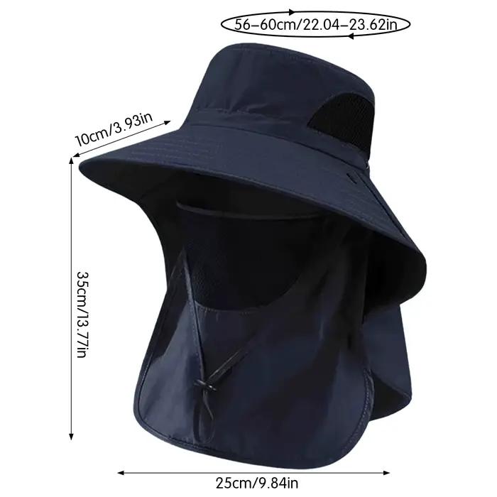 Chapeau de pêche UV protection été pour hommes femmes avec rabat cou nu pêche randonnée camping