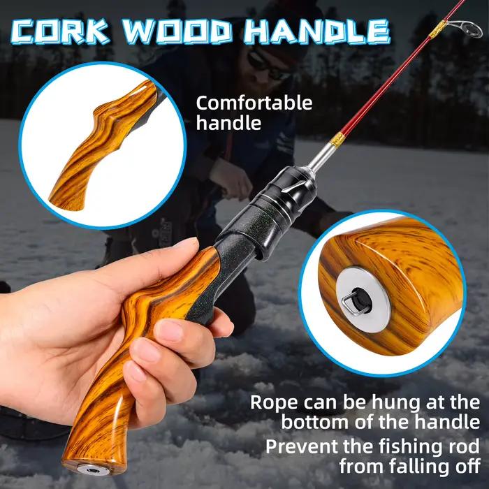Canne à pêche sur glace Sougayilang 50cm - Interface métal grip bois anti-chute léger pêche hivernale