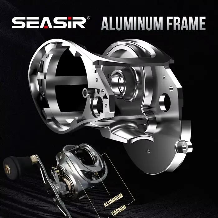 Moulinet de pêche casting Megacuda 15KG drag, pour le jigging en mer avec bâti aluminium et double manivelle