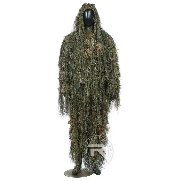 Ensemble ghillie chasse woodland 3D bionique - Tenue camouflage complète pêche et outdoor