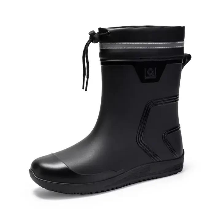 Bottes pluie doublées polaire homme - Chaussures chaudes EVA pour pêche hivernale