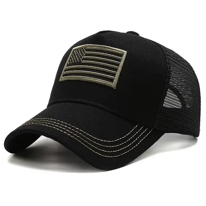 Casquette mesh drapeau USA été respirante - Chapeau pêche tactique unisexe hip hop