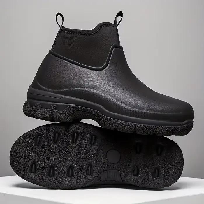 Chaussures de pluie homme semelle épaisse chef cuisine sport randonnée imperméables anti-dérapage résistantes