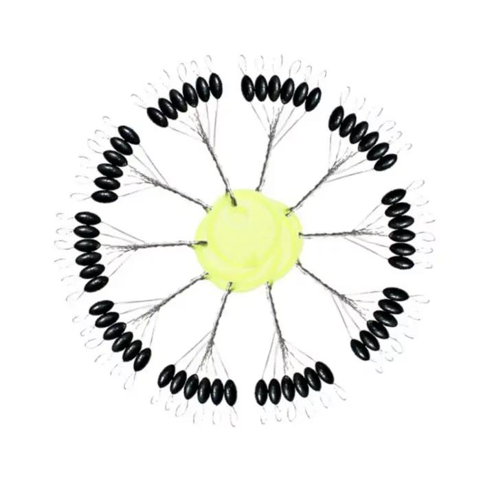 Lot de 120 bouchons ovales en caoutchouc silicone pour flotteur de pêche à la carpe et