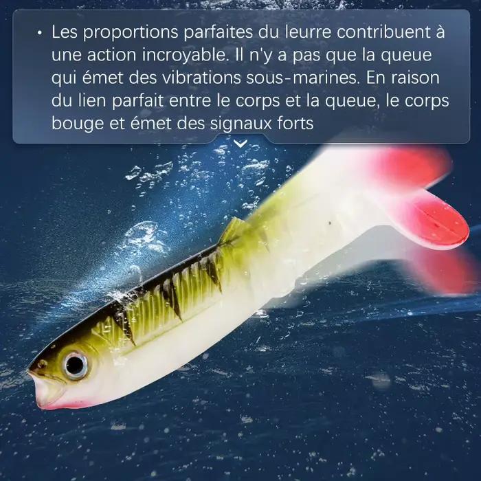 Leurre souple silicone MEREDITH 80mm 100mm 125mm pour la pêche du bar, leurre shad et worm carnassier