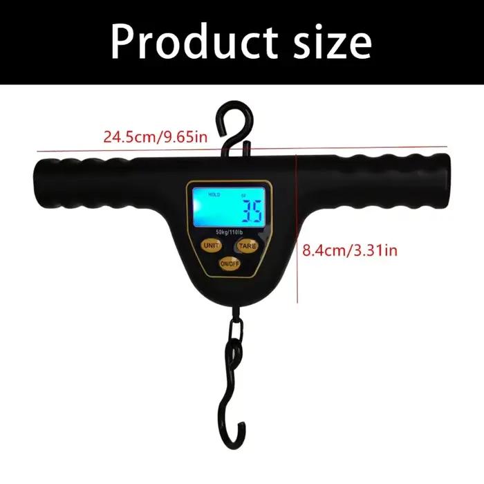 Balance de pêche digitale pliable 50kg avec écran LCD et crochet - Pèse-poissons ABS pour pêcheur extérieur