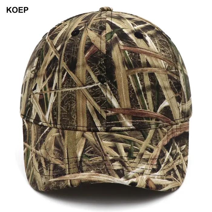Casquette pêche camouflage roseaux jungle KOEP - Chapeau snapback coton pour pêche en eau douce