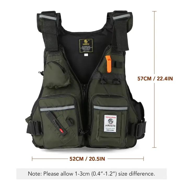 Veste de pêche professionnelle 2023 homme, imperméable avec multiples poches et flottabilité ajustable