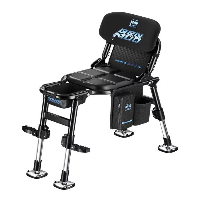 Chaise pêche pliante légère compacte réglable avec porte-canne tout-terrain