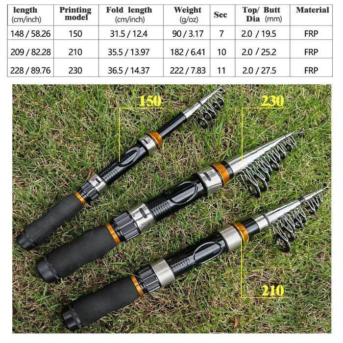 Canne télescopique voyage 2.3m carp feeder spinning ultra courte - Canne nomade pêche carpe portable JOSBY