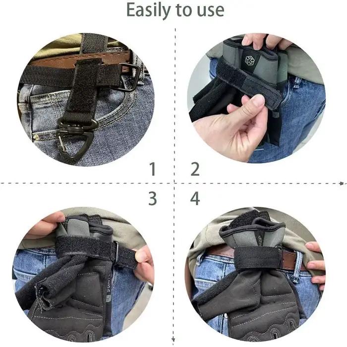 Porte-gants tactique MOLLE en nylon pour rangement de gants, outils et clés pour pêche et activités de plein air