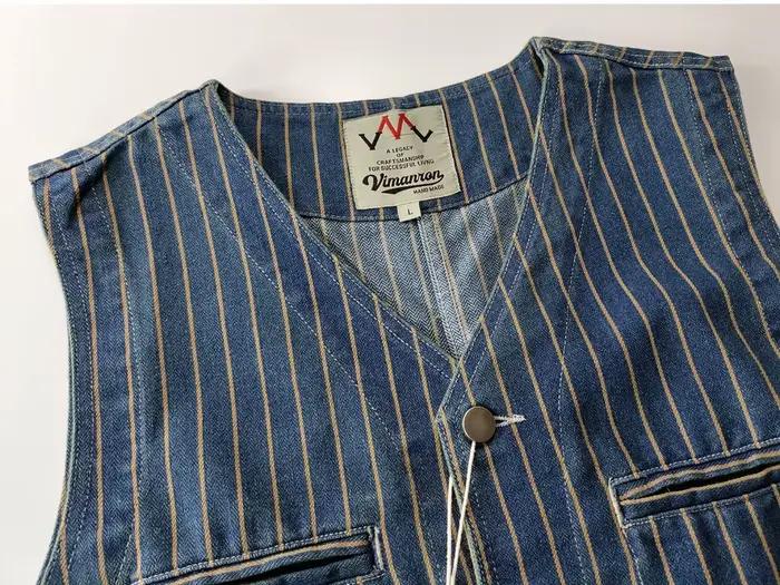 Gilet pêche décontracté en jean japonais - Veste sans manches cargo multi-poches style rétro pêche