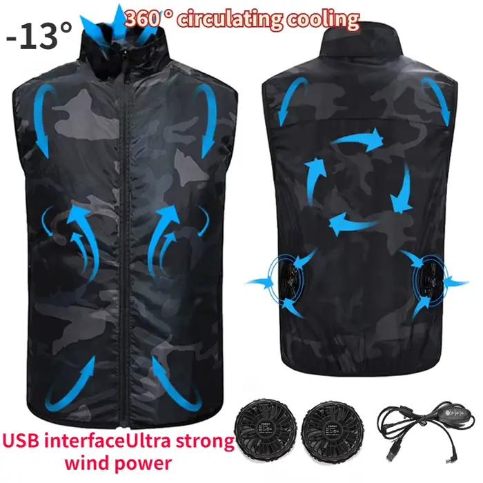 Veste rafraîchissante homme été avec ventilation USB pour travail extérieur et loisirs