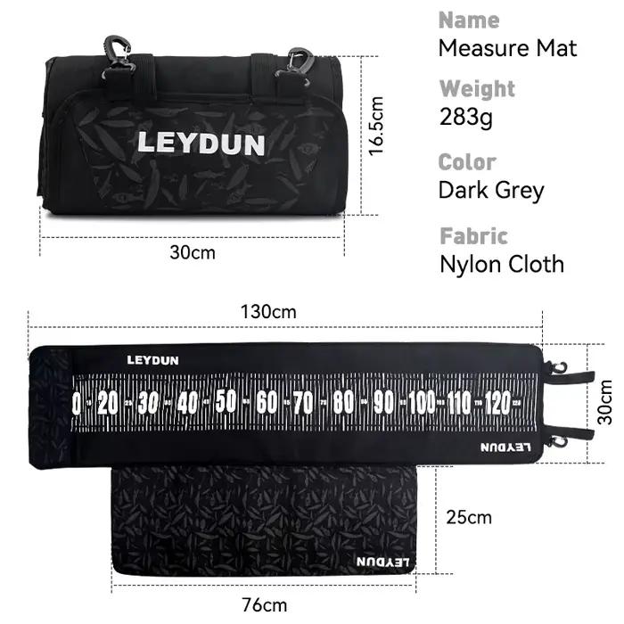 Tapis mesure poisson LEYDUN 125cm avec règle et base genouillère rembourrée - Outils pêche complets