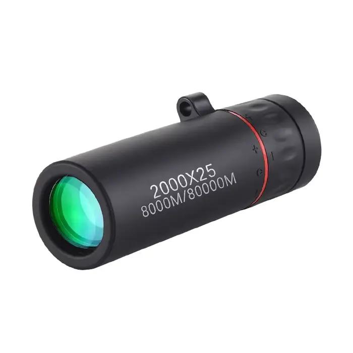 Télescope monocular 2000x25 avec support téléphone - Observation et photos de pêche HD