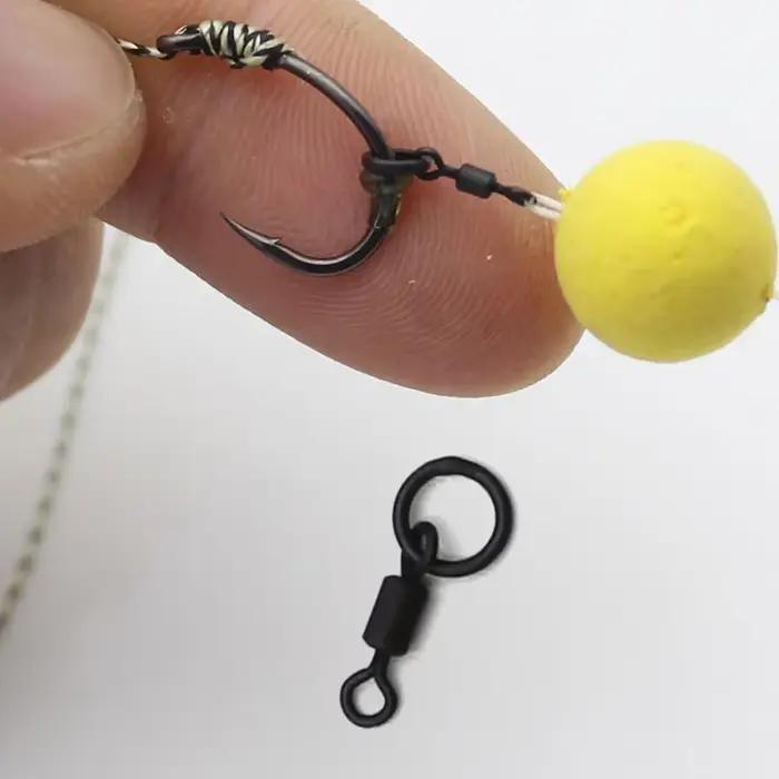 30 à 100 pièces de émerillons noirs mats pour la pêche à la carpe - accessoires pour montages chod et Ronnie rig