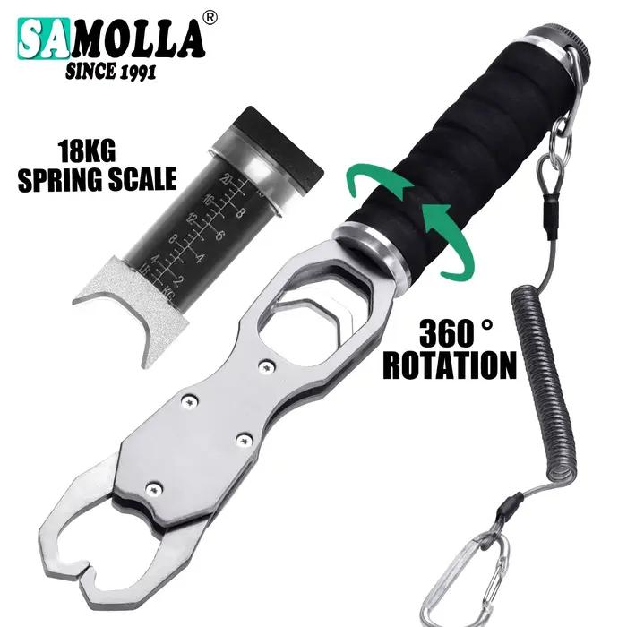 Pinces gripper pêche alliage aluminium 18kg - Rotation 360° réglable - Résistante eau de mer avec balance