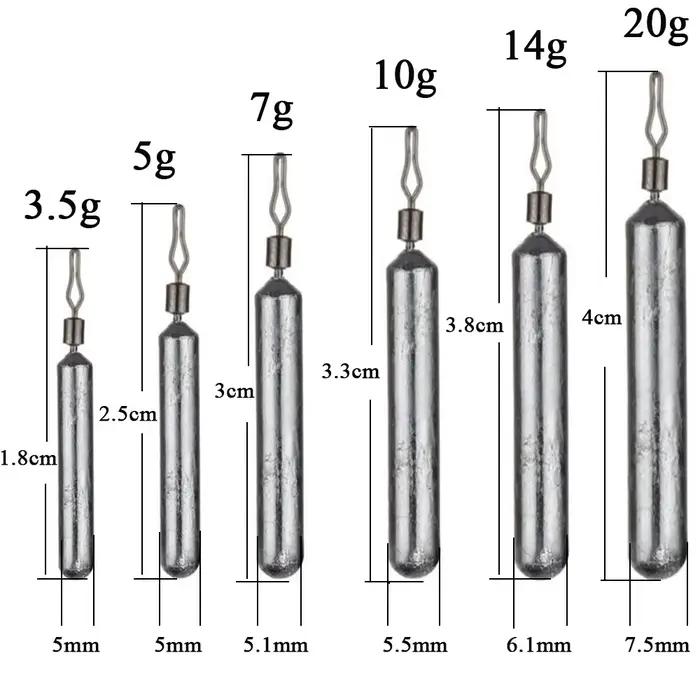 Lot 10 plombs pêche drop shot 3.5g à 20g - Poids sinkers pour montages drop shot - Accessoires pêche