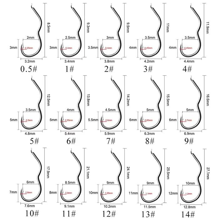 20 hameçons automatiques à bascule 1-14 pour carpe, acier carbone anti-décrochage à double courbure et ardillon ultra tranchant