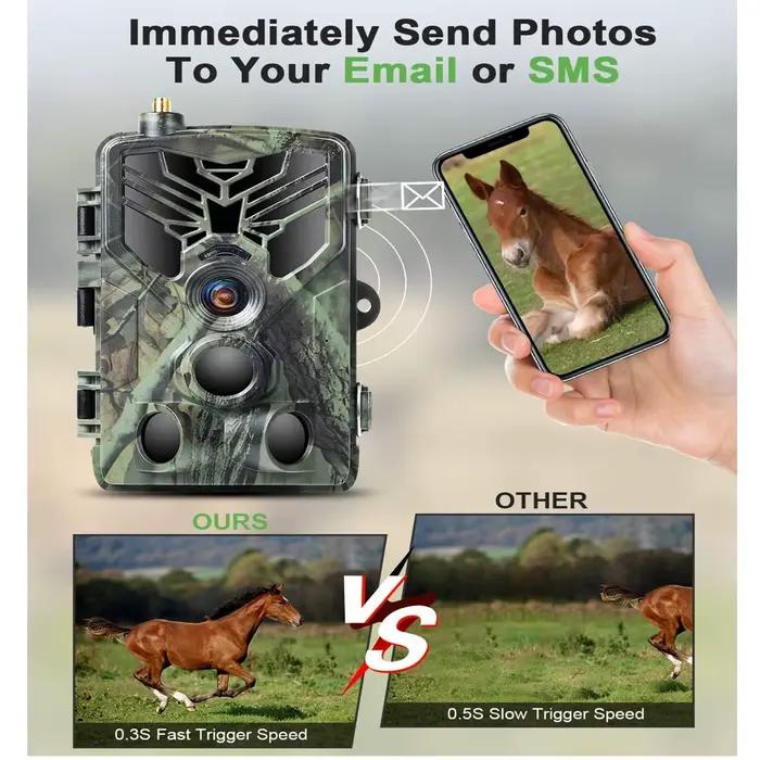 Caméra trail 2G SMS MMS 20MP 1080P - Alerte par message 120m détection wildlife
