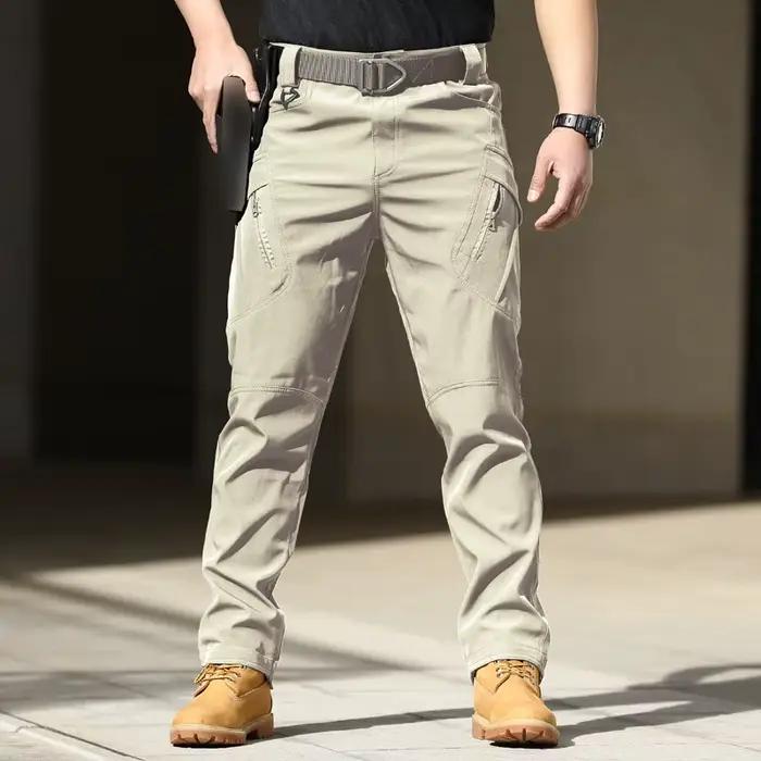 Pantalon militaire tactique ville homme - Imperméable résistant - Entraînement pêche multi-poches