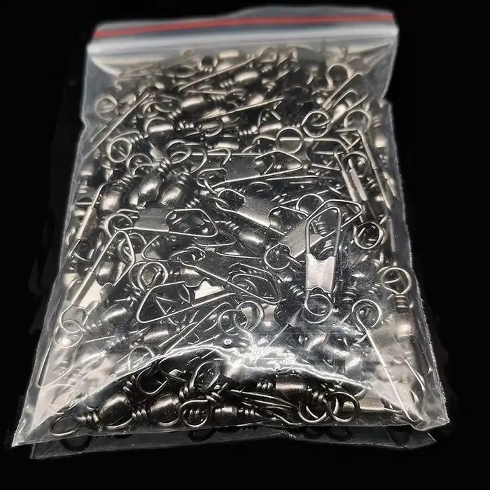 50 pièces connecteurs à roulement à bille avec émerillon et clip pour leurres de pêche
