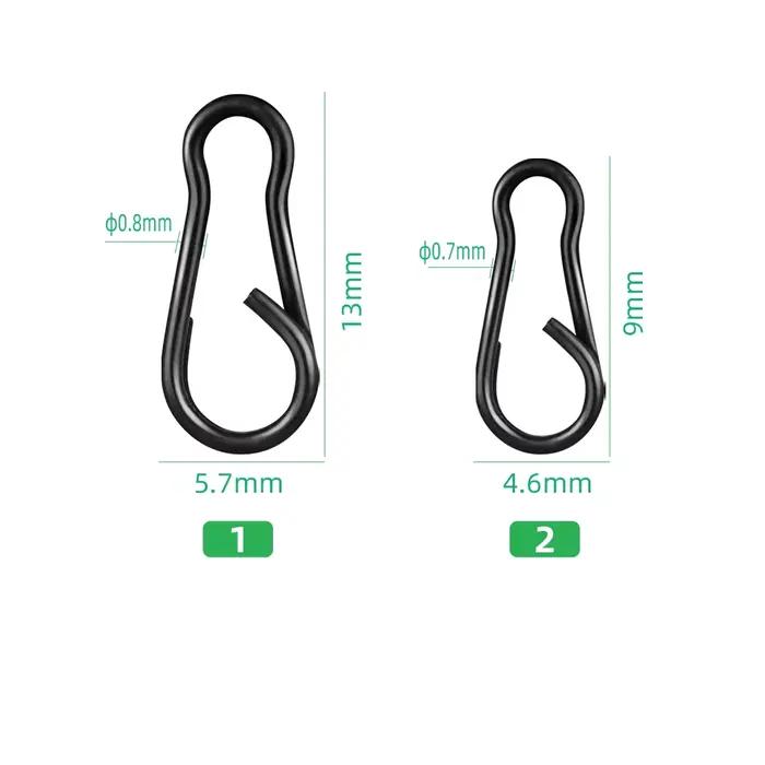40 clips rapides pour pêche à la carpe - Mousquetons duo lock en acier inox pour montages rapides