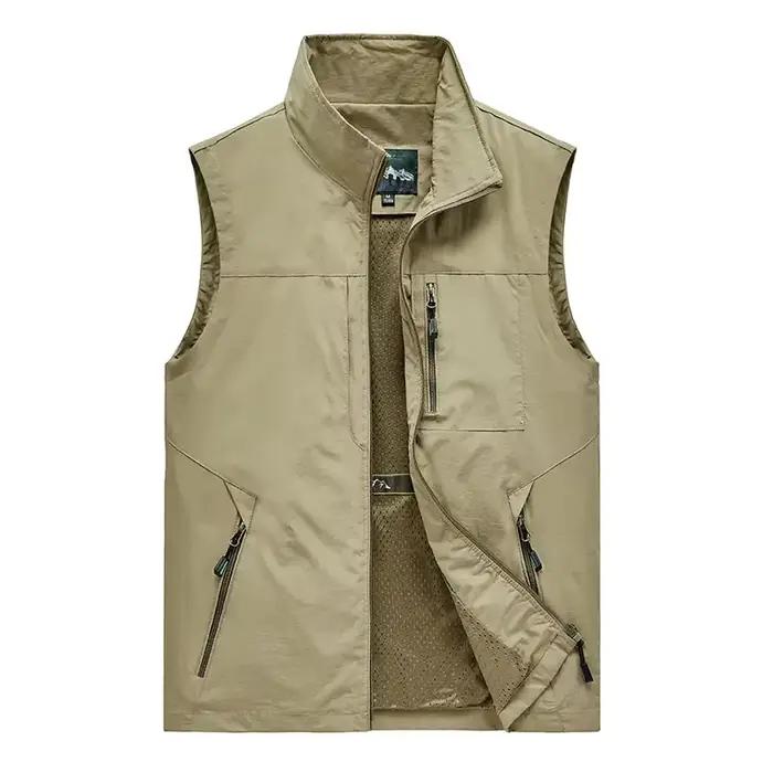 Veste sans manches homme multi-pockets pour randonnée voyage travail printemps été automne taille 5XL