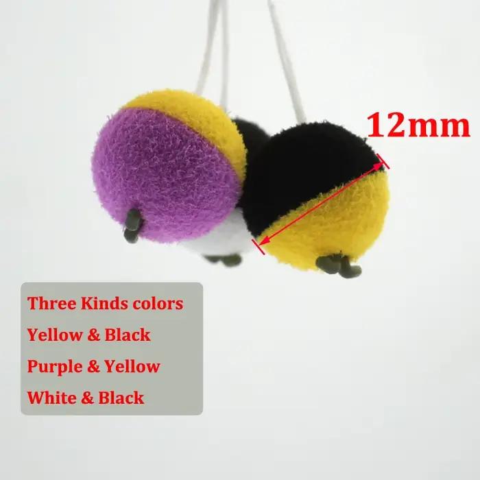 15 boilies duo foam pop-up noir et jaune - appât imitation pour montage hair zig rig feeder