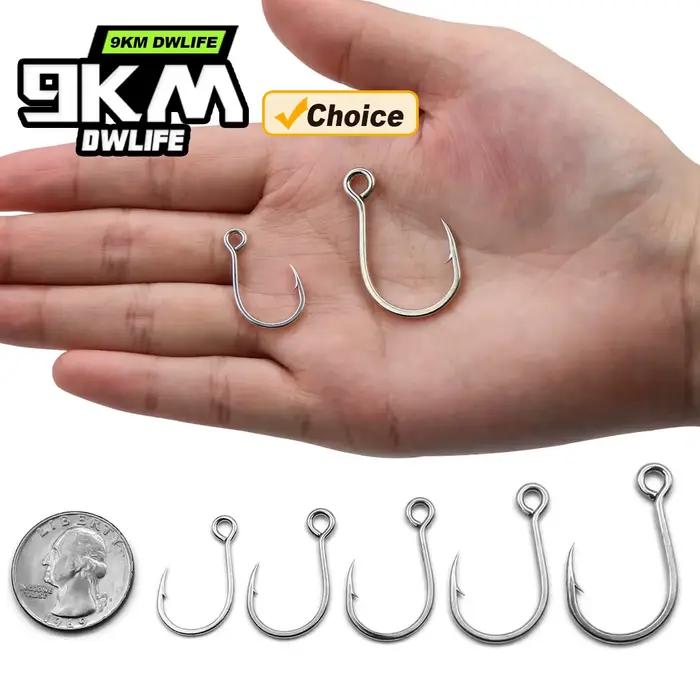 Hameçons inline 25-50 pièces pour leurres et appâts - Hameçons circle à grande ouïe avec barbillon
